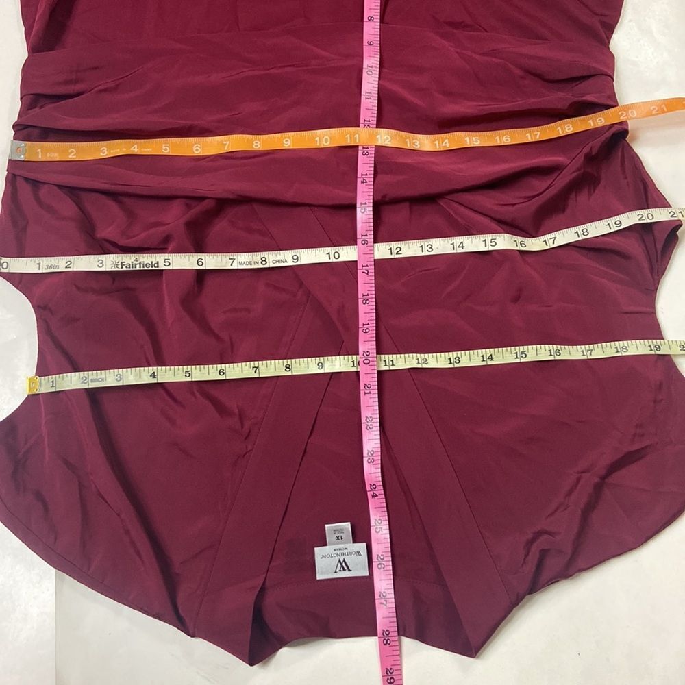 New Worthington Woman Color Burgundy Blouse Size 1X - Picture 12 of 13